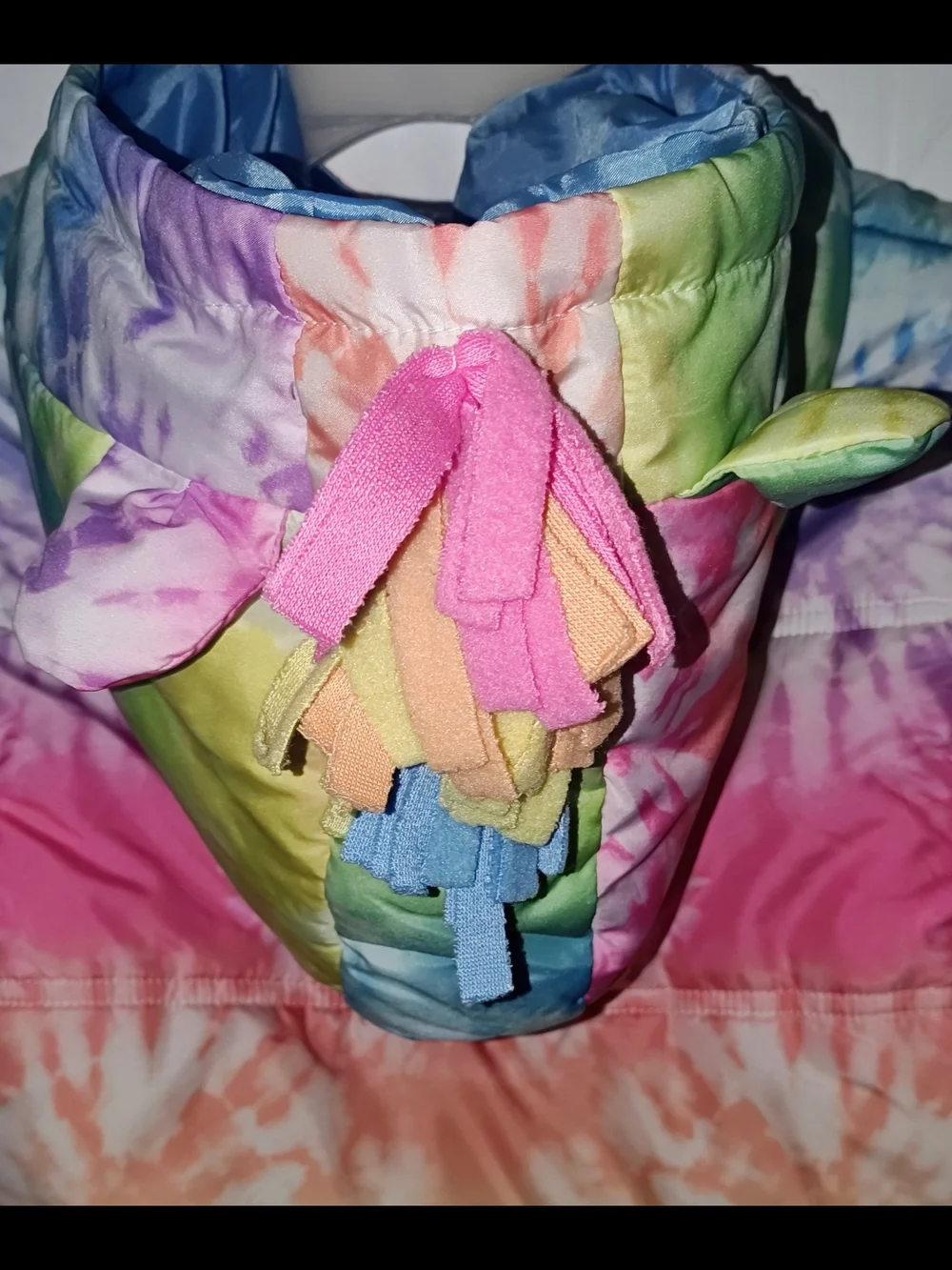 My Little Pony Rainbow Tie-Dye Hooded Puffer Jacket With Sweatshirt Sleeves